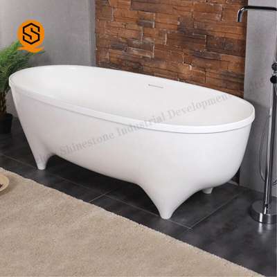 SGS approve bathtubs acrylic solid surface freestanding soaker bathtub