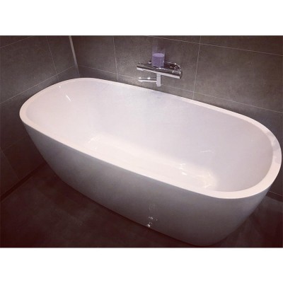 Classic design bathroom resin stone solid surface tub small composite freestanding artificial marble bathtub