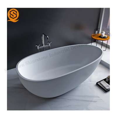 Shinesunchin BT53 Eco-friendly acrylic stone free standing bathtub portable bath tub for adults