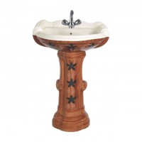 Best Quality luxury wooden design bathroom pedestal wash basin in cheap price indian quality pedestal washbasin sink stand