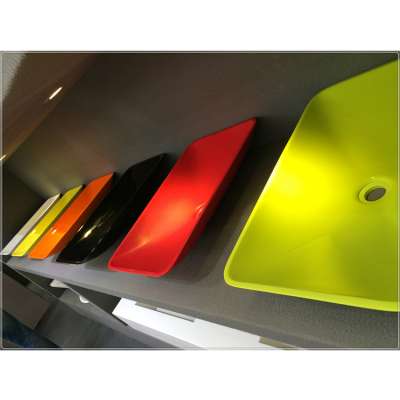 CE,SGS,NFS approved man-made stone colorful wash hand basins sink for promotion