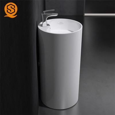 Portable free standing wash sink Acrylic pedestal washbasin freestanding washbasin