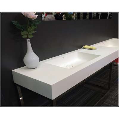 Wall mounted acrylic solid surface portable wash basin stone resin bathroom sink