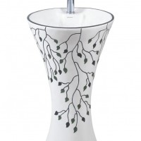 printed modern art colored wash basin pedestal direct from manufacturer factory wholesale price best quality kolan set