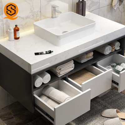 Superseptember Solid surface  bathroom wood cabinet mirror cabinet bathroom