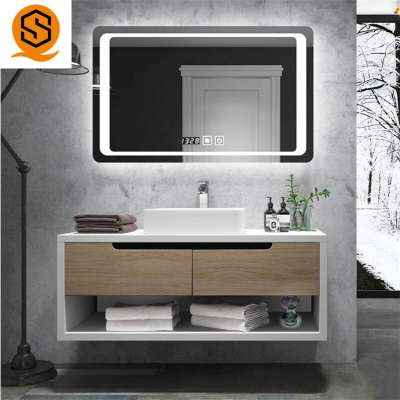 customized modern design artificial stone marble bathroom vanity top cabinet