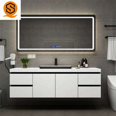 UK market artificial marble acrylic solid surface Granite modern vanity bathroom