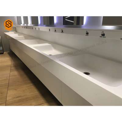 Foshan long public wall hung wash basin hand wash basin for toilet