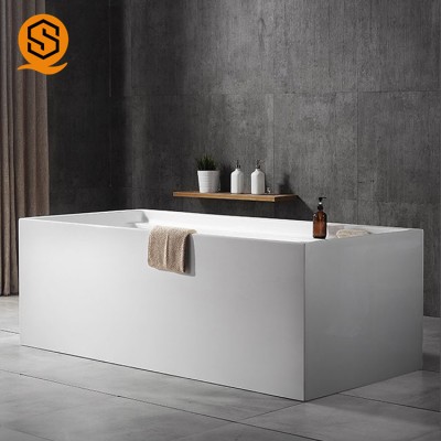 modern spa massage swimming whirlpool bathtub white square regular acrylic solid surface hot tub