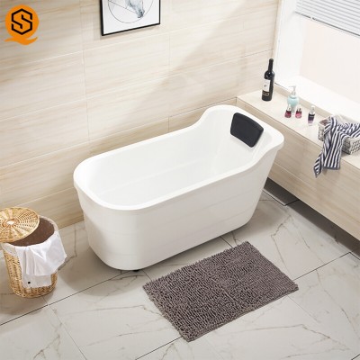 Mini White Solid Surface Portable Bathtub Adults Soaking Massage Bath Tub