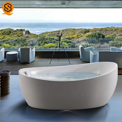 Concrete white modern stone bathtub solid surface freestanding bathtub for home