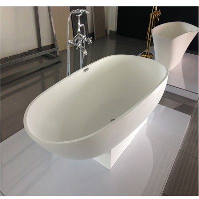 Hot selling half round solid surface bathtub artificial granite bathtub for bathroom