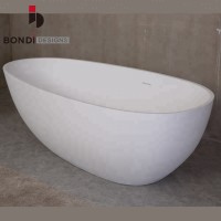 Floor Freestanding Luxury Modern Acrylic Solid Surface Small Round Portable Bathtub For Adults